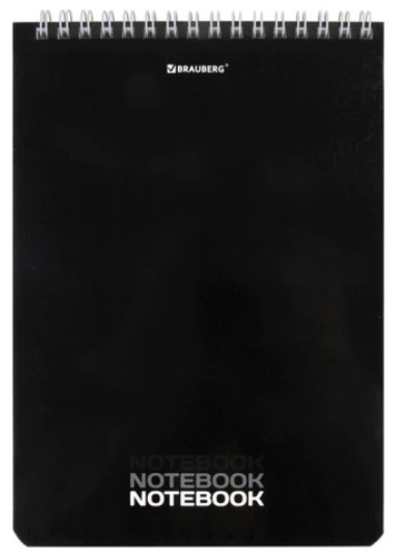 Блокнот Brauberg Black, A5, 60 л, черный