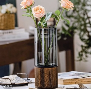 ROYAL HOME ваза 25 см Warm Luxury 78563394673992, дерево, стекло
