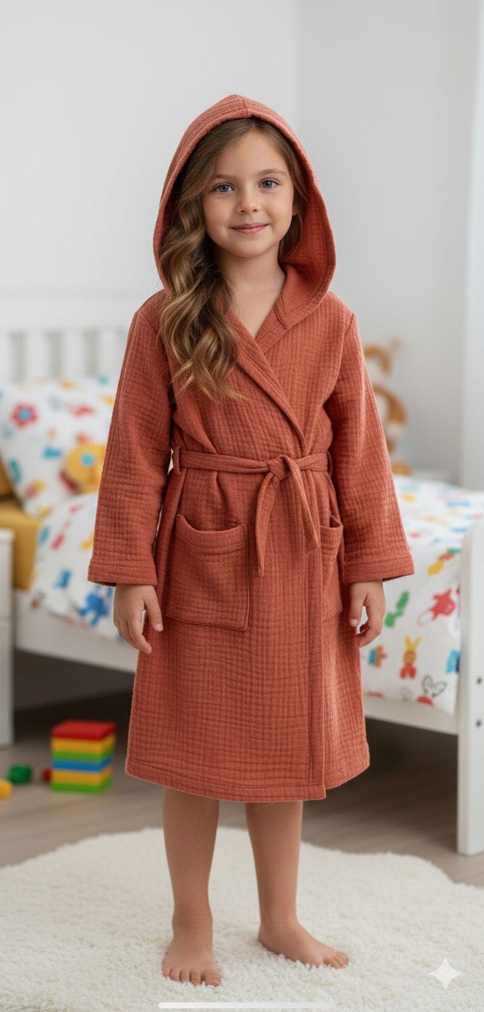 Муслиновый халат Aliya Home коричневый