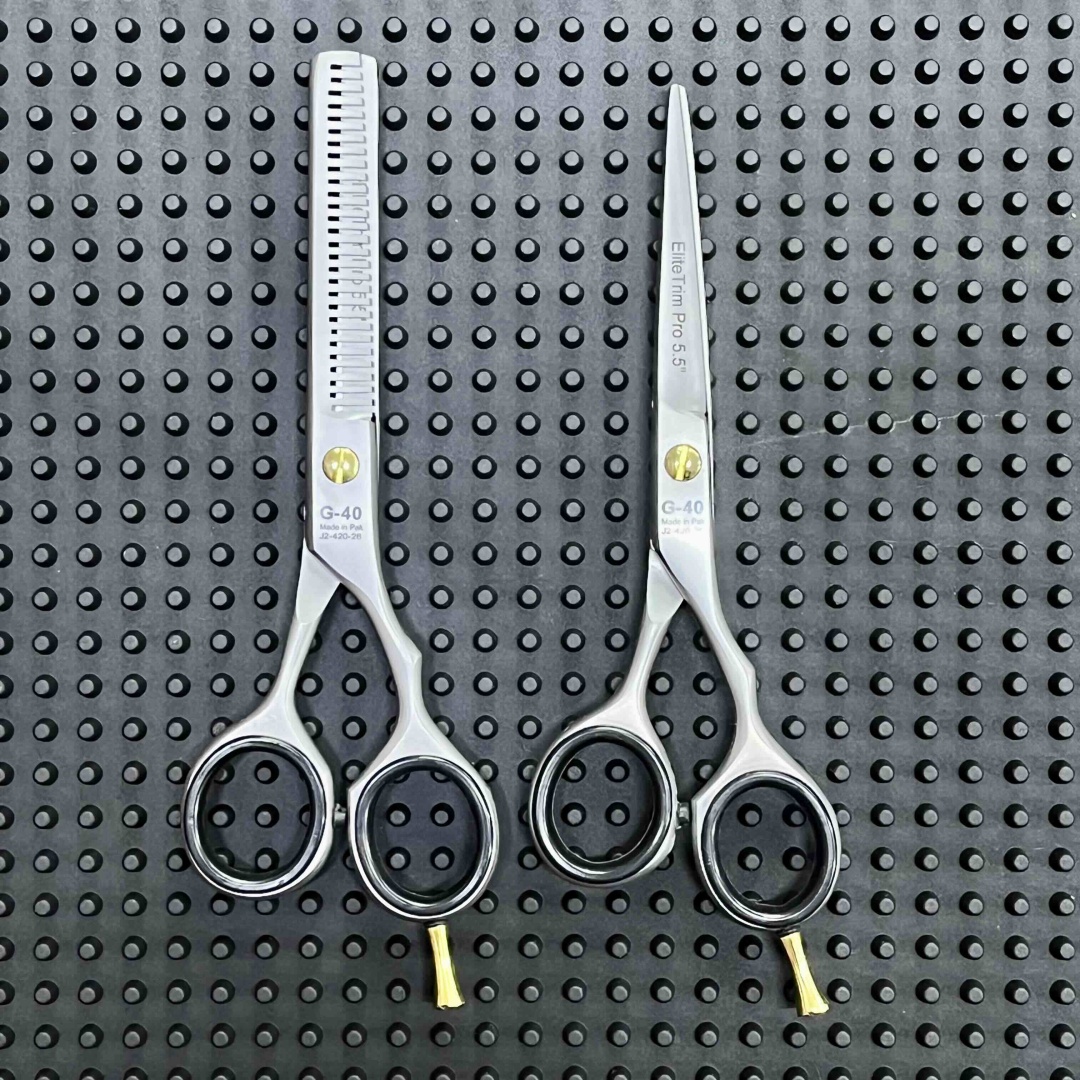Elite Trim Pro прямые ножницы, филировочные ножницы длина полотна 5.5 дюйм 2 шт
