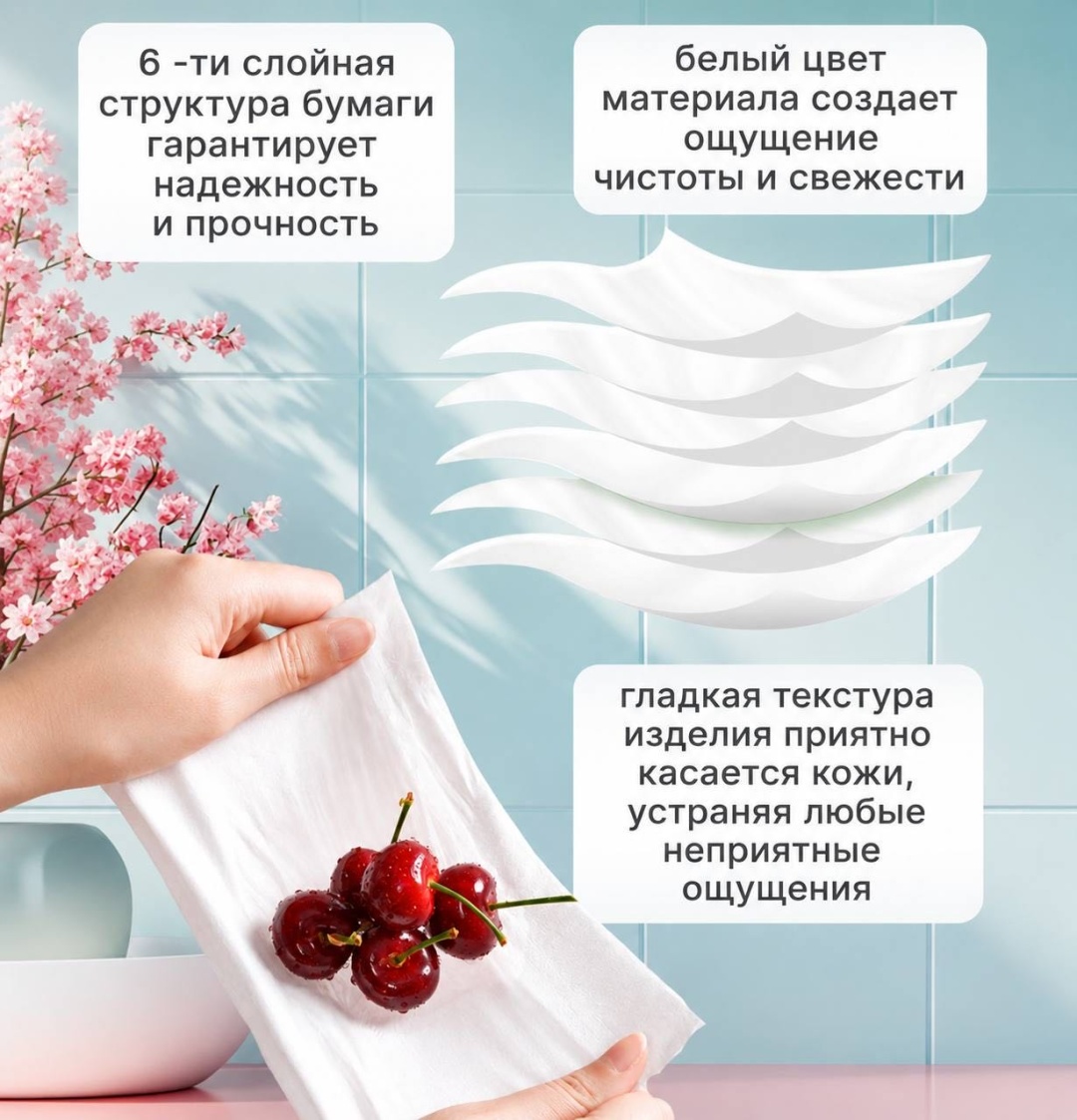 Туалетная бумага 5-слойный 12 шт, первичная целлюлоза