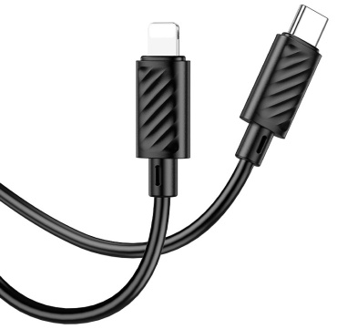 Кабель Hoco USB TypeC (M), Lightning (M), 1 м, X88 черный
