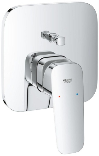 Смеситель для ванны Grohe Смеситель однорычажный скрытого монтажа для ванны GROHE Cubeo, с переключателем на 2 положения, хром (1017780000), латунь, цвет хром