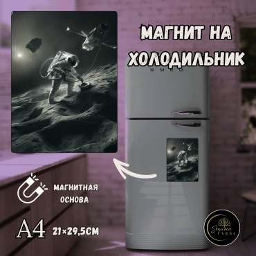 Sequoia VERS магнит-сувенир Космос Астронавты Фотомагнит на холодильник 1 шт