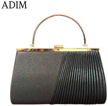 Клатч ADIM люрекс черный, золотистый