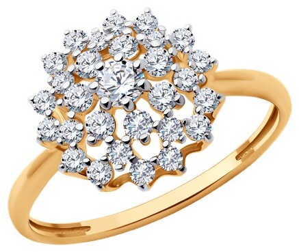 Серьги Diamant 31-110-02302-1 вес 1.88 г золото, фианит