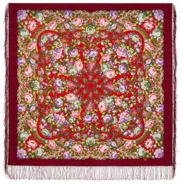 Платок Павловопосадский платок шерсть 125 x 125 см
