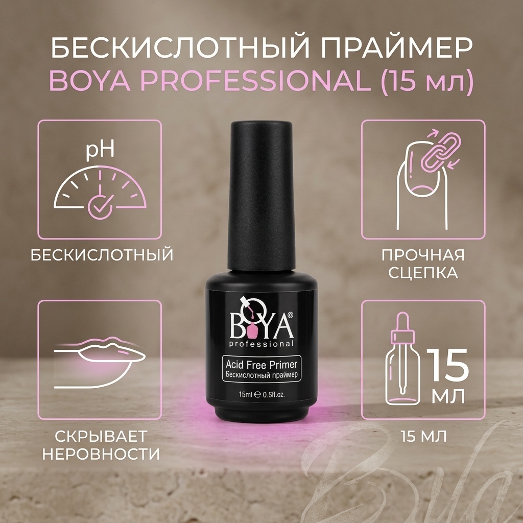 Boya professional базовое покрытие Acid free primer Praimer глянцевое 15 мл