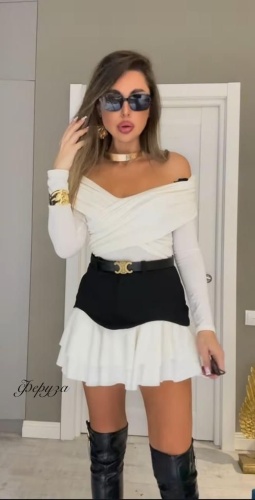 Юбка трапеция DressCode черный, белый
