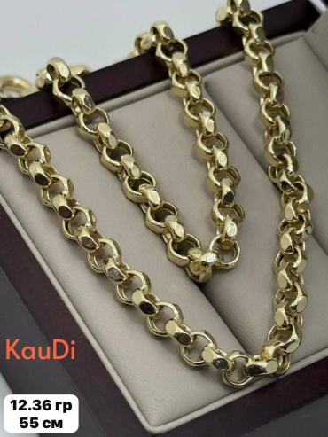 KauDi _Цепь _ длина 55 см, вес 12.36 г золото, плетение бельцер
