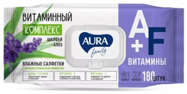Влажные салфетки Aura Family AURA family Витаминный комплекс 180 шт