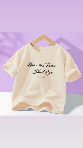 Футболка Murat Baby надпись Learn to Sorrow Blind Eye бежевый