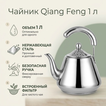 Чайник Kettle GB/T29601-2013 1 л, нержавеющая сталь