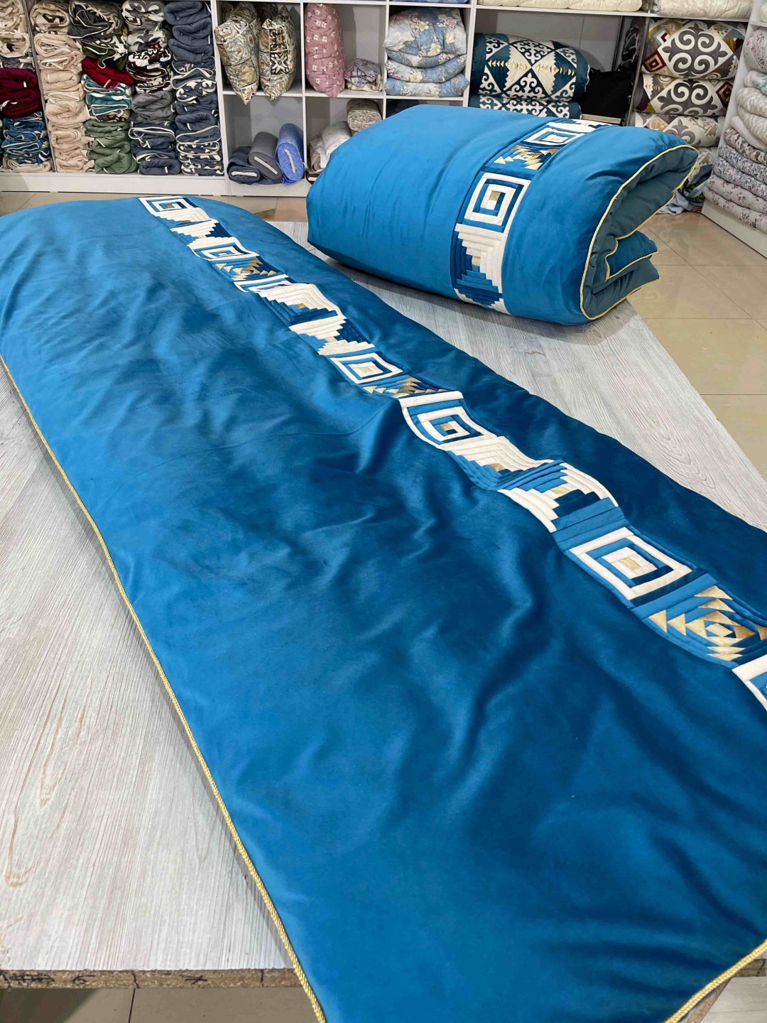 Корпе 230x80 см, вата, голубой