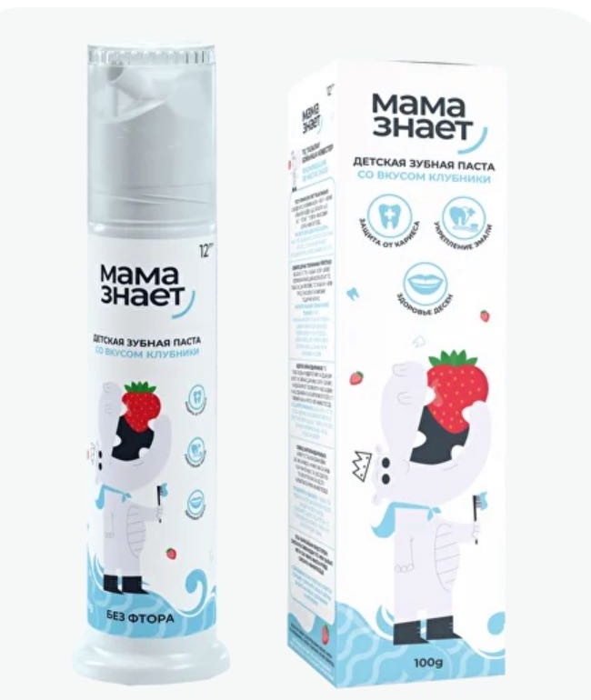 Мама Знает зубная паста Со вкусом клубники 100 г