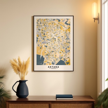 KOZI постер карта Алматы «После дождя» 50x70 см