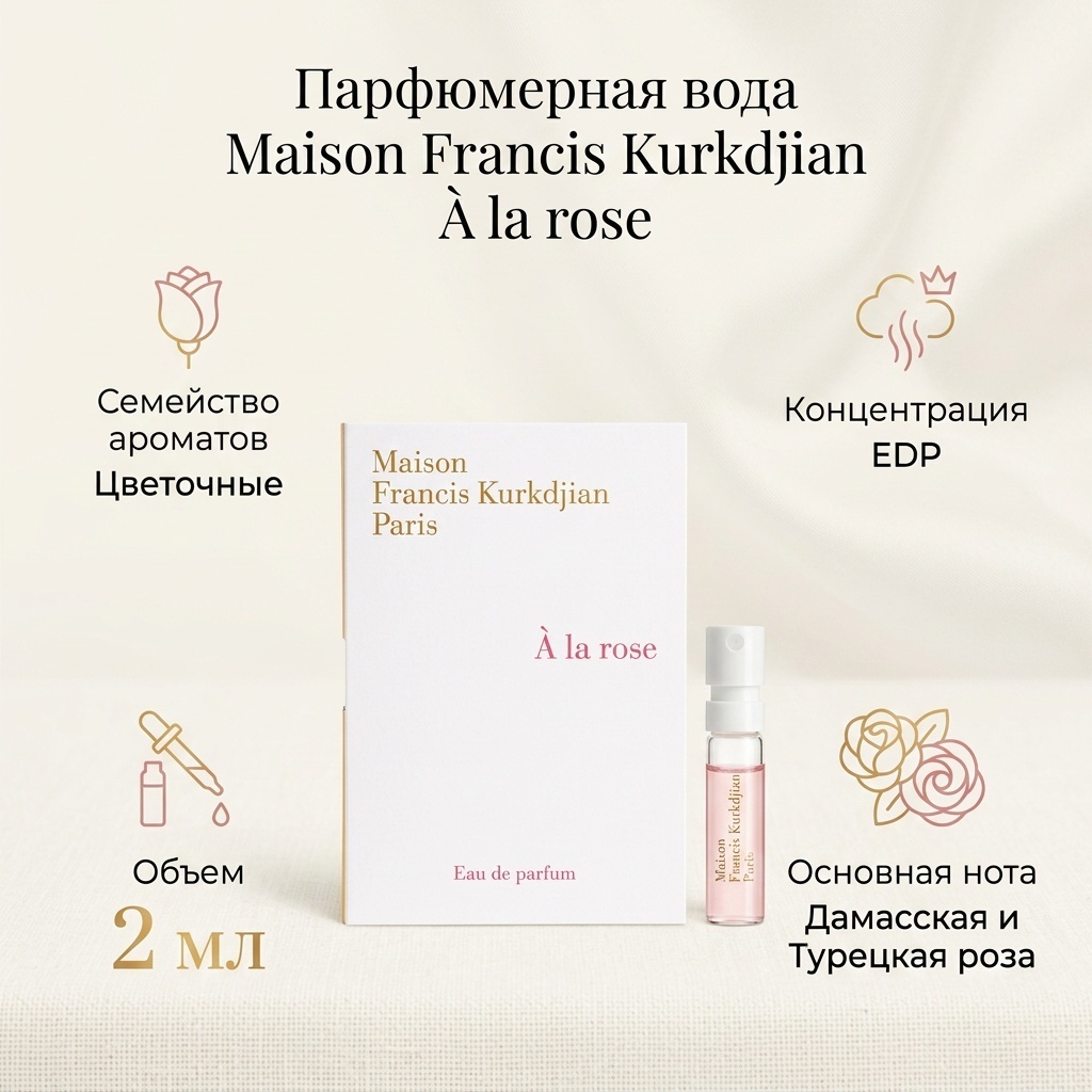 Maison Francis Kurkdjian Kurkdjian À La Rose парфюмерная вода EDP 2 мл, для женщин