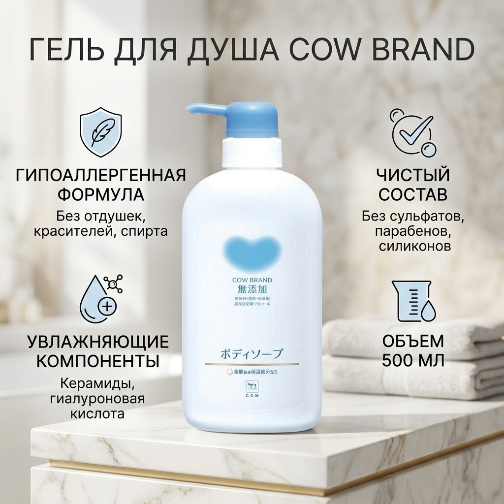 Cow Cow Brand для душа гель 500 мл