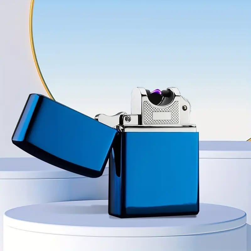 Электронная зажигалка Lux Blue, металлический сплав