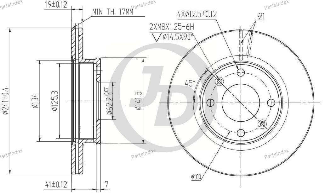 JD Диск Тормозной JBD0016