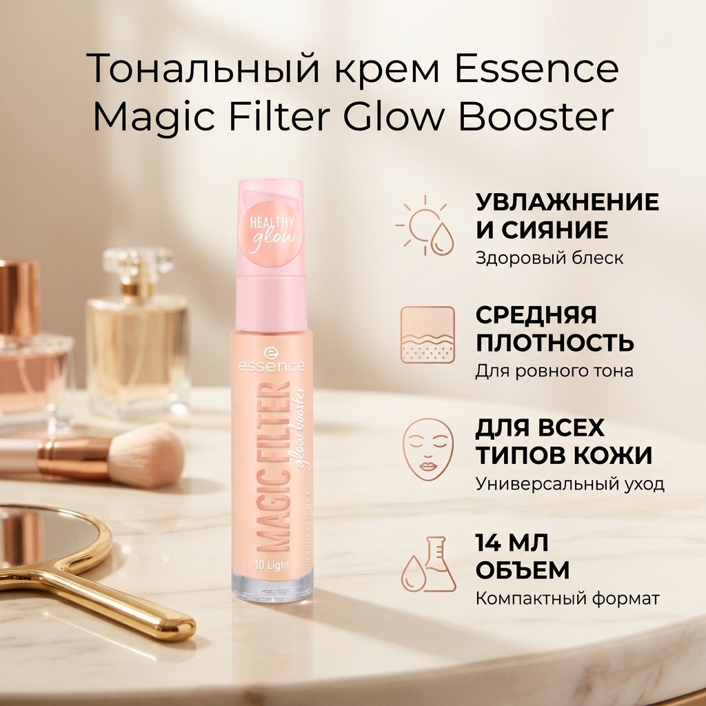 Essence Magic Filter Glow Booster тональный крем 10 Light 14 мл