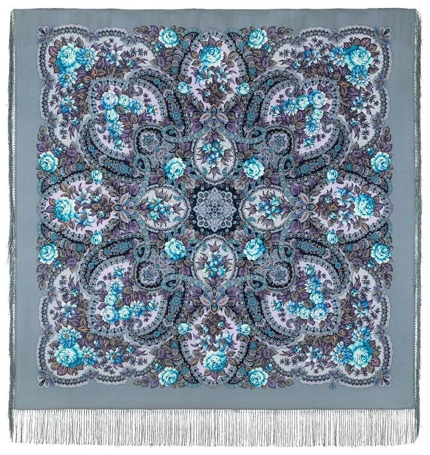 Платок Павловопосадский платок шерсть 125 x 125 см