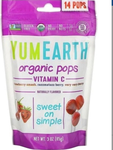 Конфеты леденцы YumEarth с витамином С 85 г