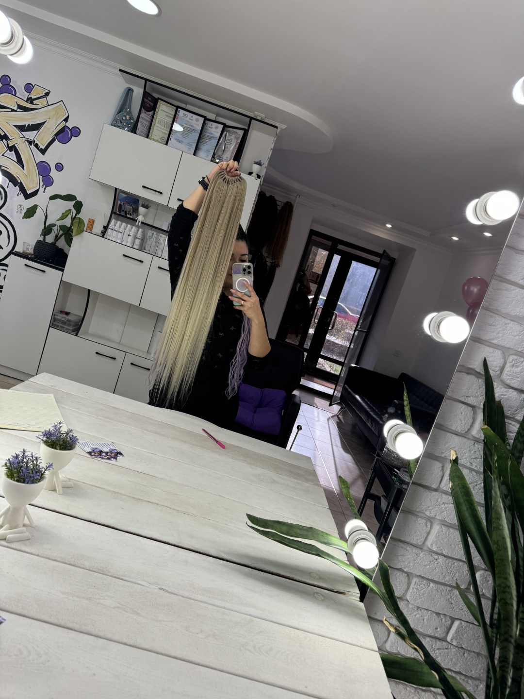 ZUKINA BRAIDS хвост на резинке блонд омбре женский