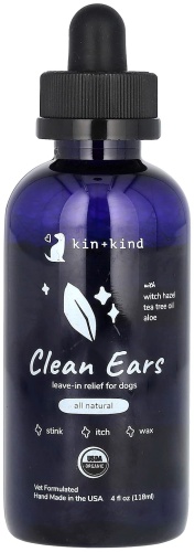 Kin+Kind, Clean Ears, несмываемое средство для ушей, для собак, 118 мл