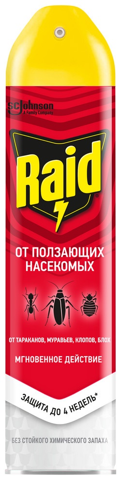 Аэрозоль RAID от ползающих насекомых 300 мл