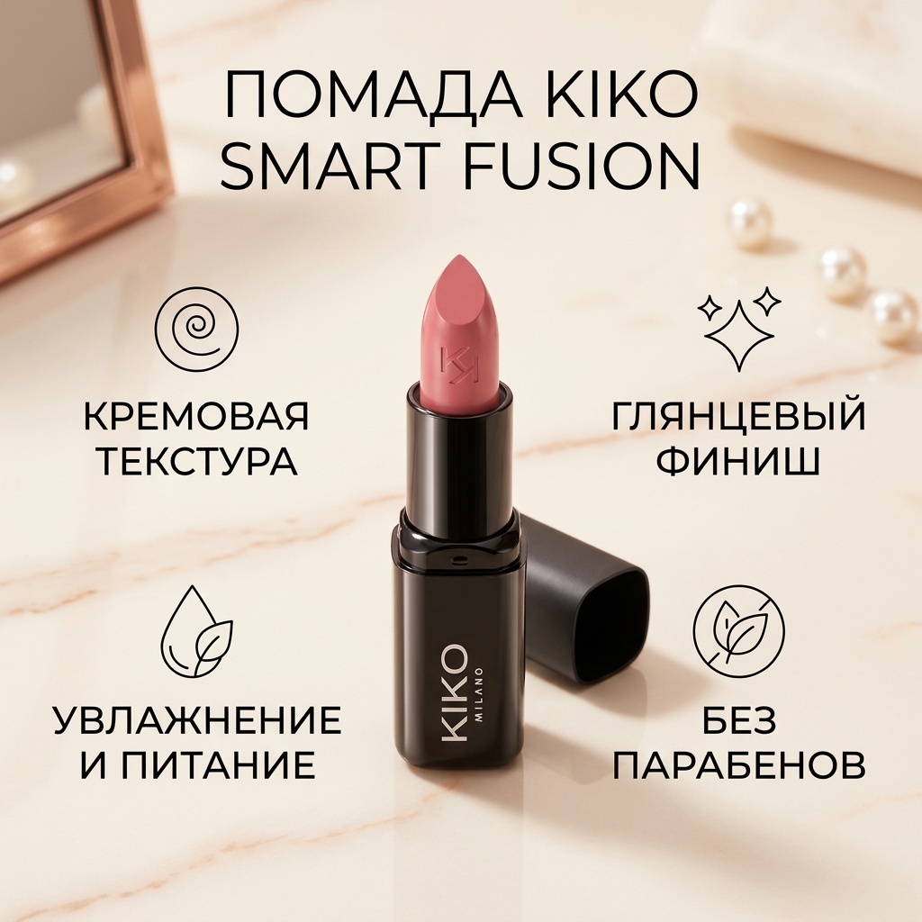 KIKO Smart Fusion помада 405 Vintage Rose