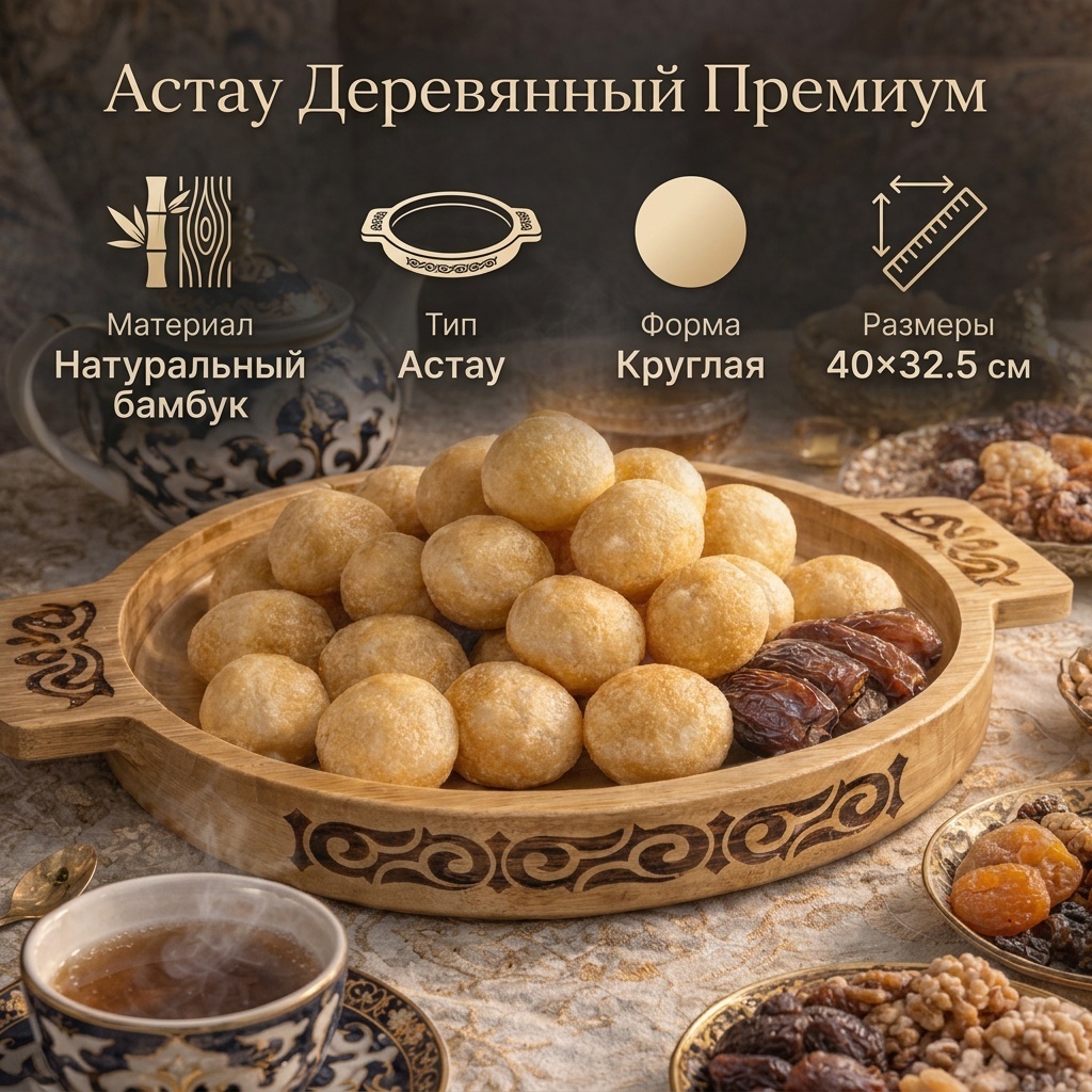 Астау 40х32.5 см, бамбук, 1 шт