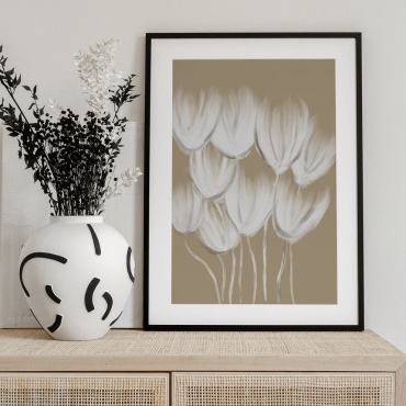 Картина интерьерная на холсте «Modern flowers II» в раме Araystudio.kz 50x70 см