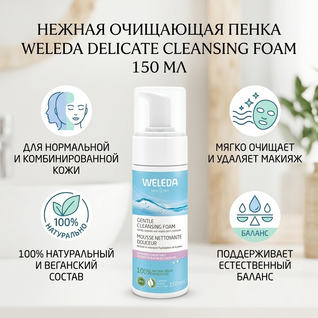 Weleda Delicate Cleansing Foam пенка 150 мл