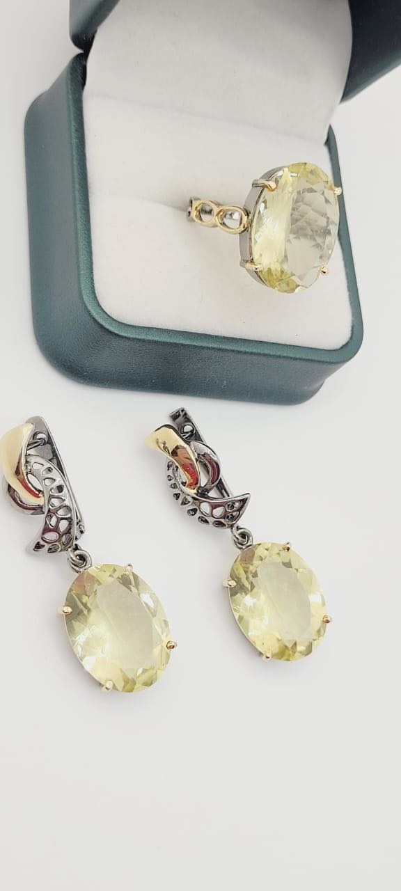 AQUAMARINE F170226 вес 19.25 г серебро, цитрин