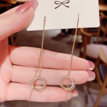 Серьги-цепочки Fashion Jewellery титан, без вставок