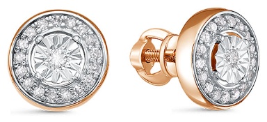 Серьги IMPERIAL evve-С00950-0120 вес 2.46 г золото, бриллиант