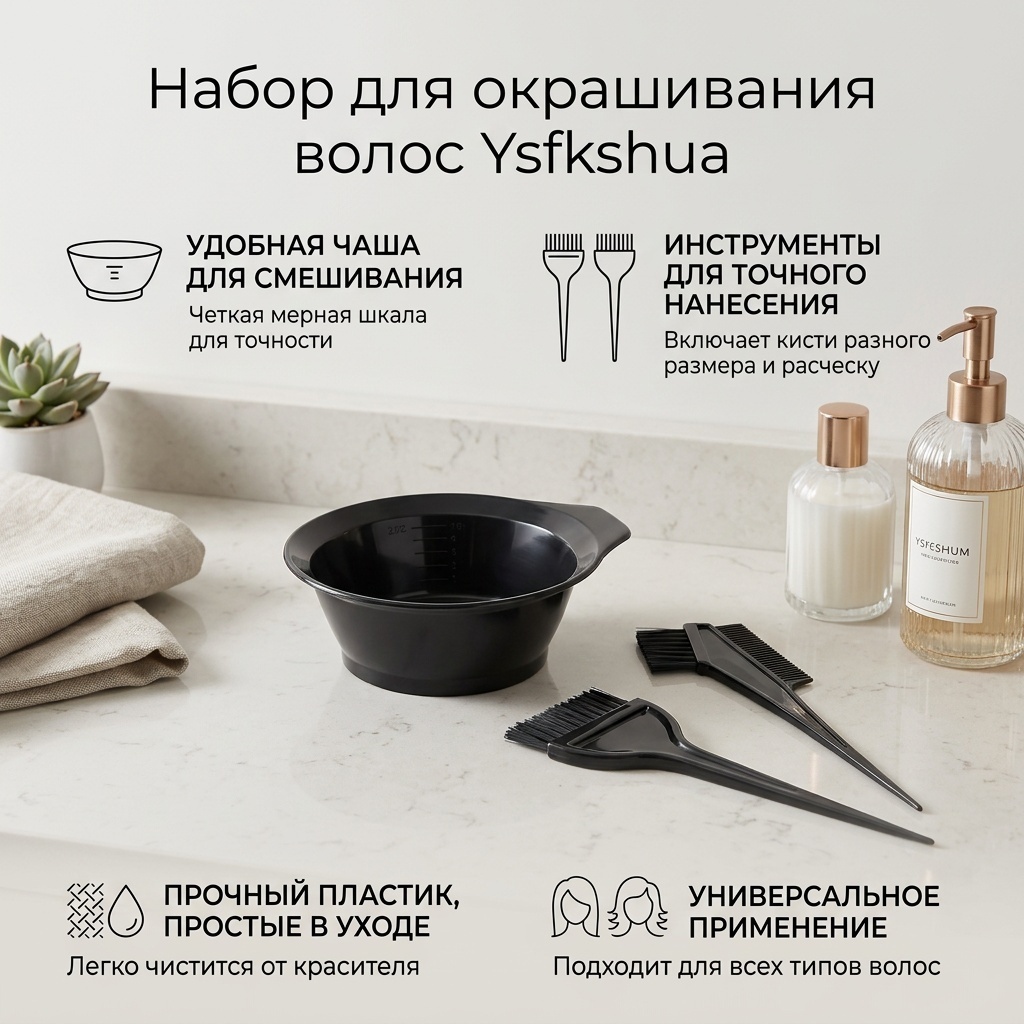 Ysfkshua набор для окрашивания волос черный