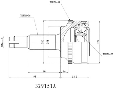 INKO шрус наружный 329151A