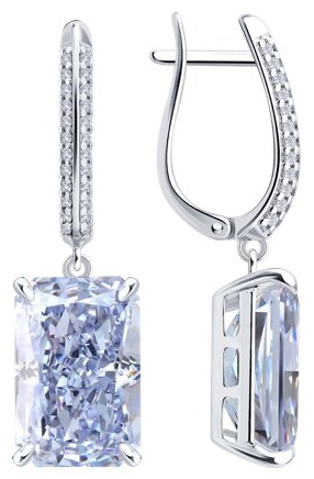 Серьги SOKOLOV 94027380 вес 9.86 г серебро, фианит