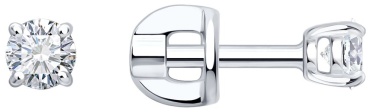 Пусеты SOKOLOV V66063 вес 0.99 г серебро, бриллиант