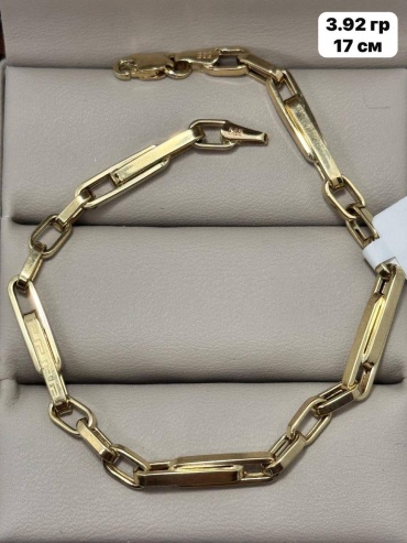 DARI GOLD 8877 длина 17 см, вес 3.92 г золото, плетение якорное