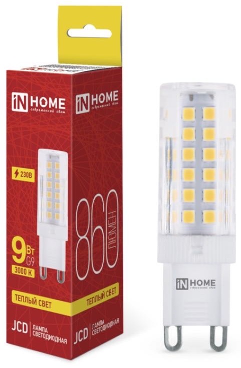IN HOME 9W G9, светодиодная, теплый белый
