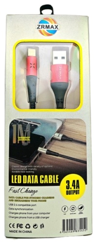 Кабель ZRMAX USB 2.0 (F), Lightning (M), 1 м, черный