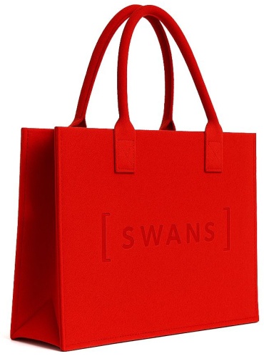 Сумка шоппер SWANS фетр красный