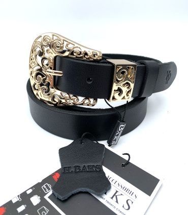 Ремень BAKS ACCESSORIES натуральная кожа 120 см черный
