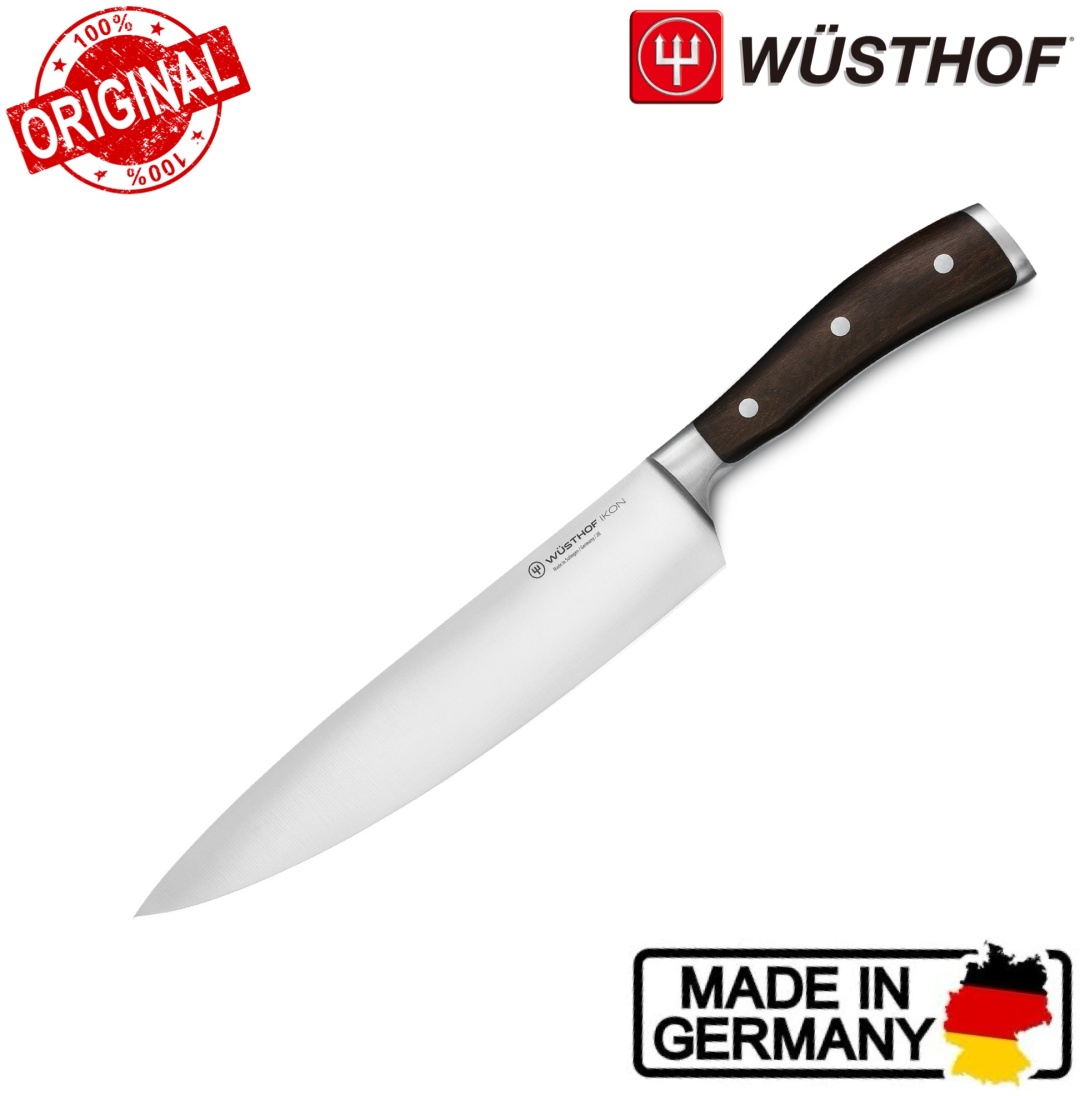 Нож поварской WUSTHOF Ikon Blackwood, лезвие: углеродистая сталь 1 шт
