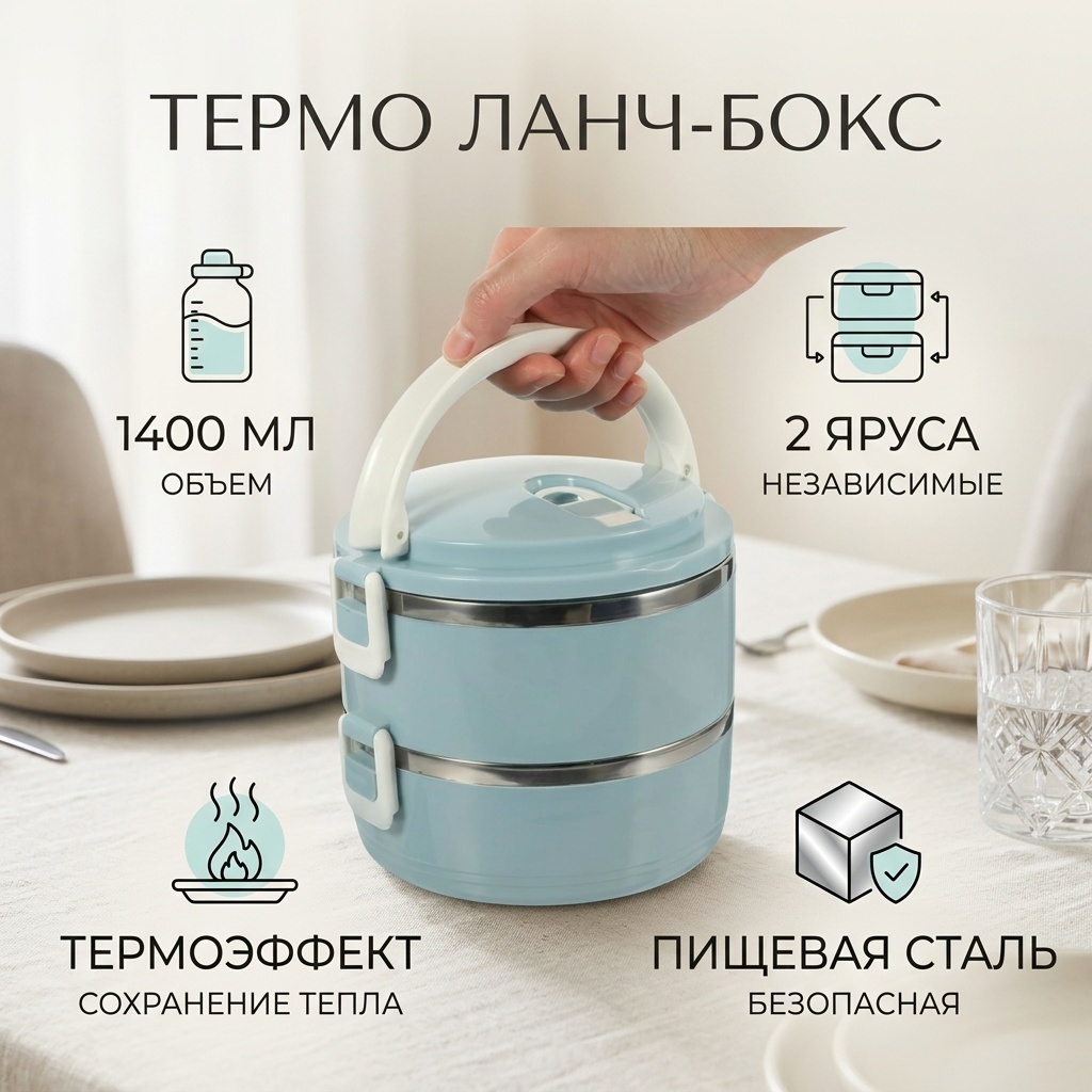Термо ланч-бокс 30347164_977368726 2 шт, нержавеющая сталь