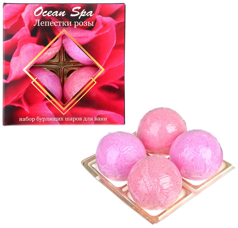 Laboratory Katrin Ocean SPA Лепестки роз бомбочка 4 шт по 40 г