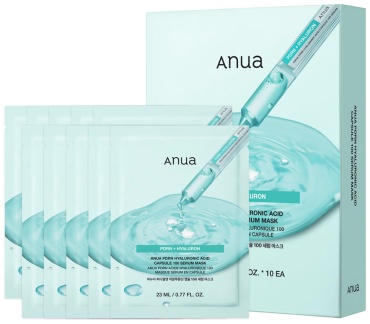 Маска для лица Anua тканевая PDRN HYALURONIC ACID CAPSULE 100 SERUM MASK 10 шт